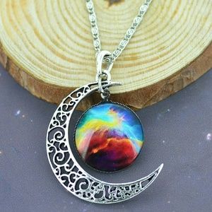 Boho Spiritual Celestial Moon Pendant Necklace